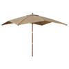 vidaXL Parasol met houten paal 300x300x273 cm taupe