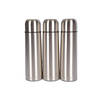 3-Piece Stainless Steel Gray Thermos Bottle Set - 1 Liter - Airtight and Insulating - 32.50 cm x 8 cm - Suitable for