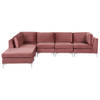 Beliani EVJA - Modulaire Sofa-Roze-Fluweel