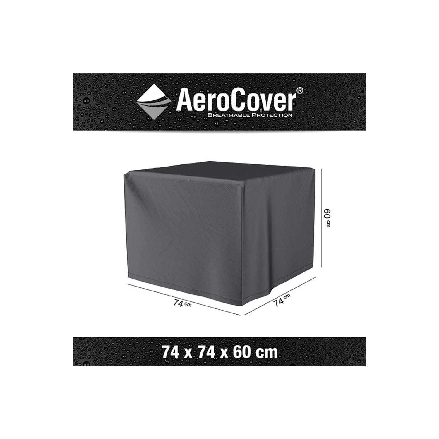 Aerocover beschermhoes vuurtafel 74x74xH60 cm antraciet