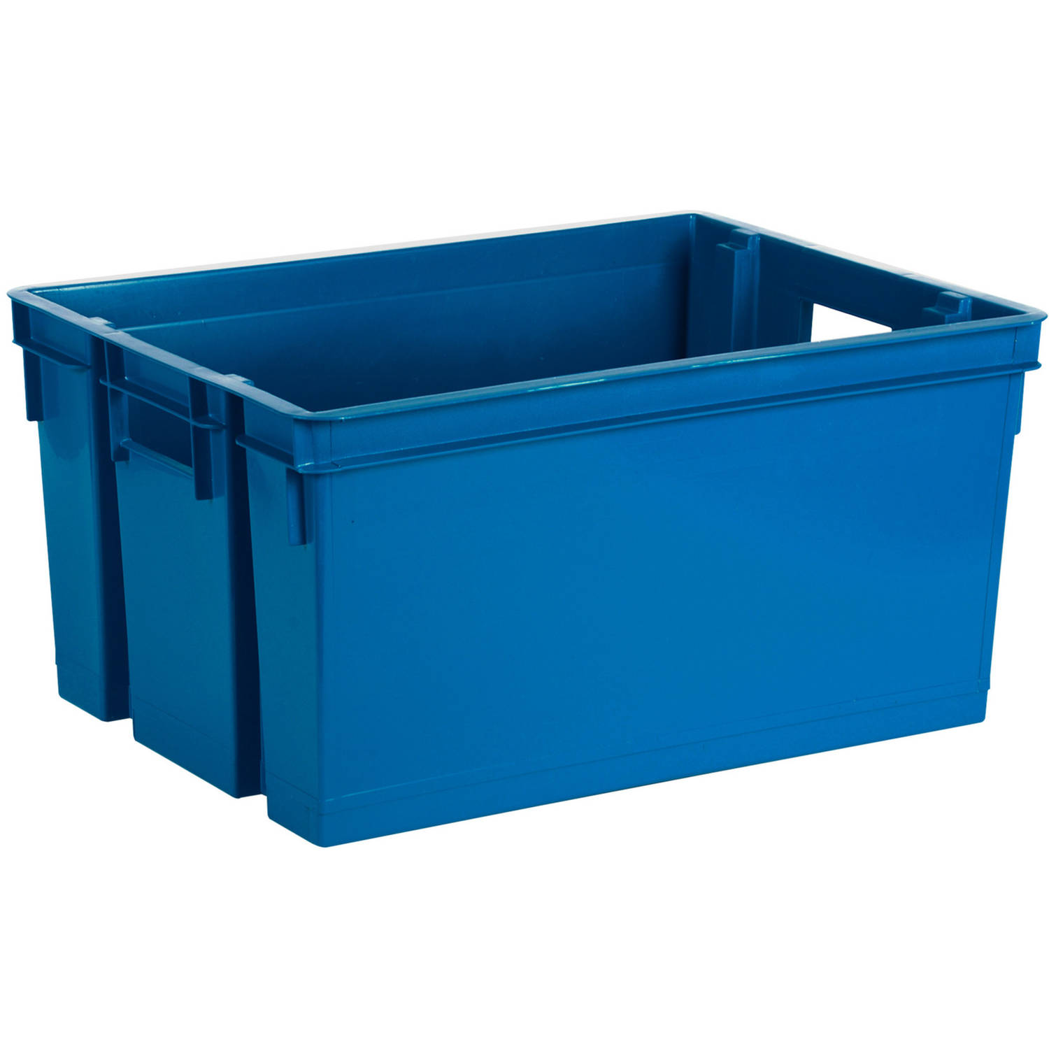 EDA Opbergbox/opbergkrat 50 L - blauw - kunststof - 56 x 41 x 29 - stapelbaar/nestbaar