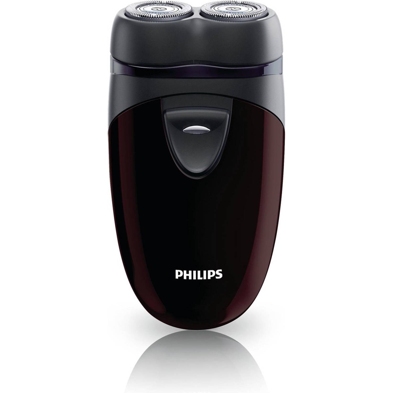 Philips PQ206/18 - Scheerapparaat - Roterend Kop - Reisscheerapparaat - Scheerapparaat Philips - Zwart/Bordeaux