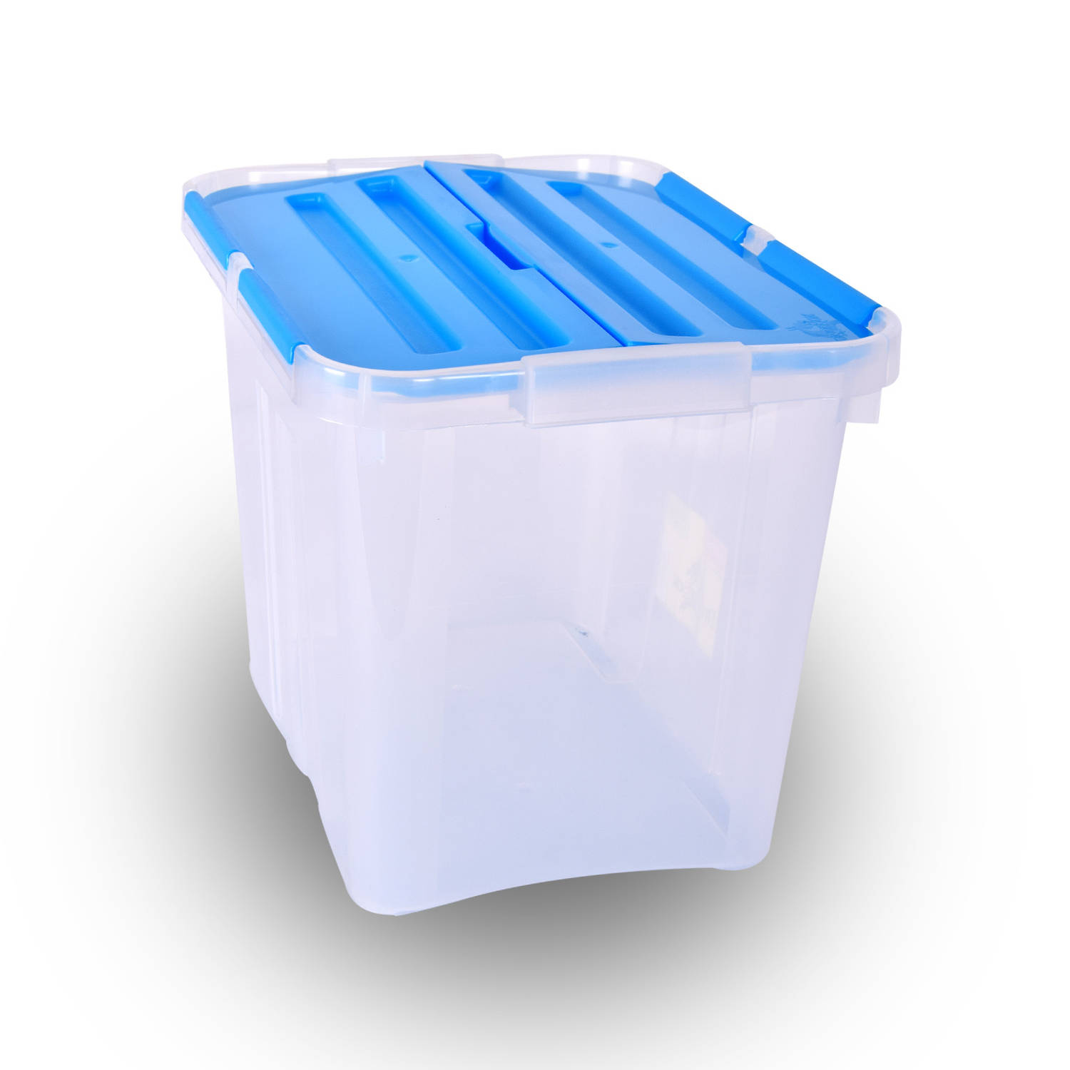 Opbergbox 24 Liter Blauw Transparant Waterdicht Stapelbare opbergbox Met Klapdeksel