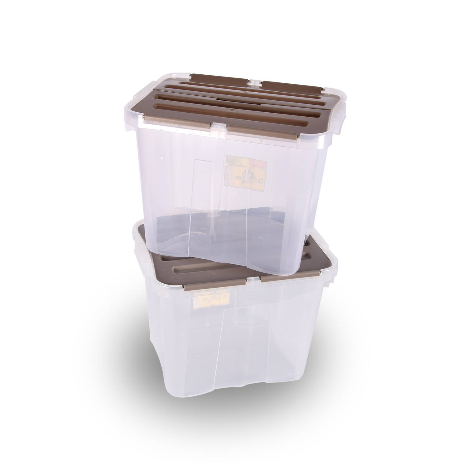 Set van 2 Opbergbox Stapelbaar Met Deksel |24L – Waterdicht | Ideaal Woonartikelen voor Huishouden, Slaapkamer en Klussen Organisatie