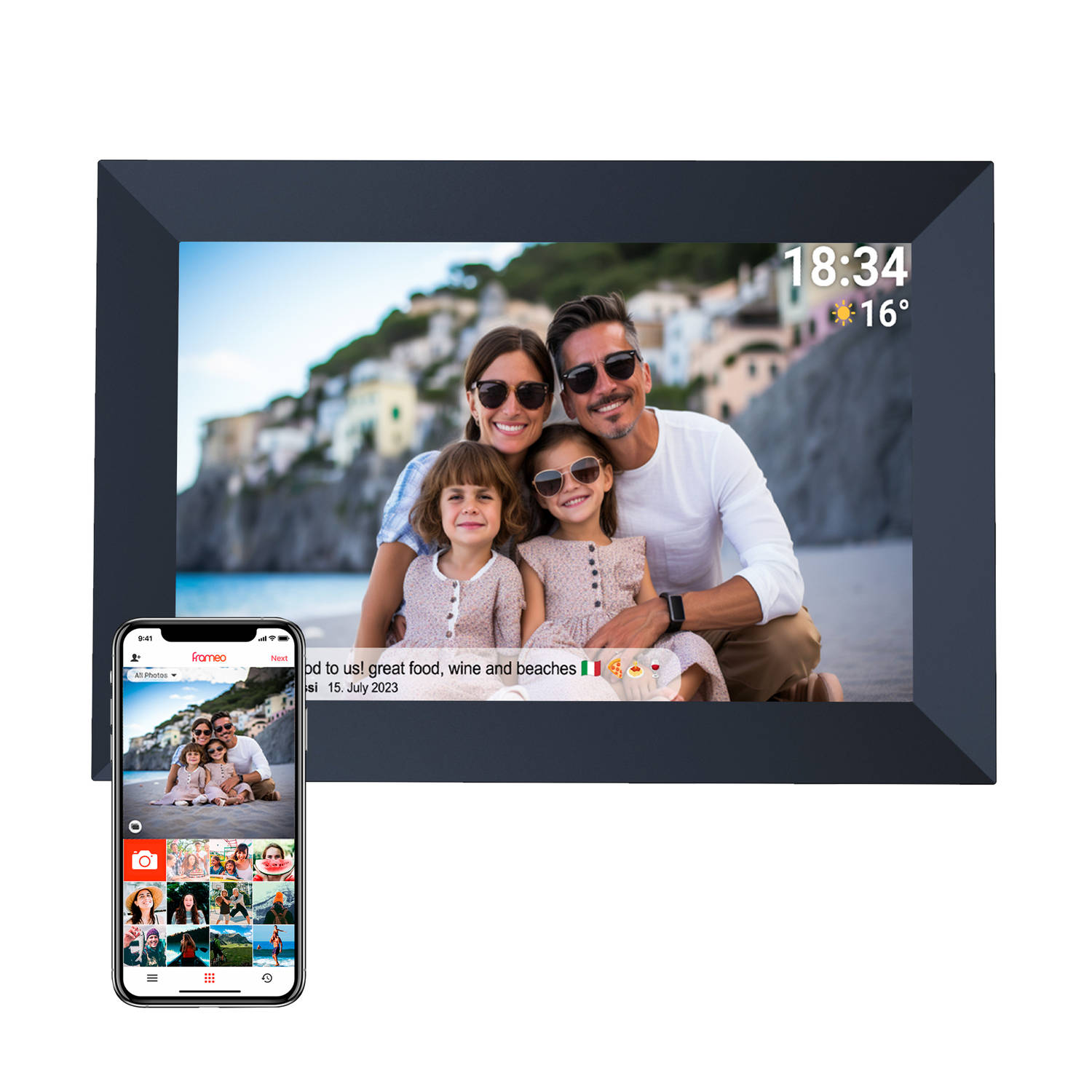 Denver Digitale Fotolijst HD 10.1 inch Frameo App Fotokader 16GB IPS Touchscreen PFF1053 Zwart