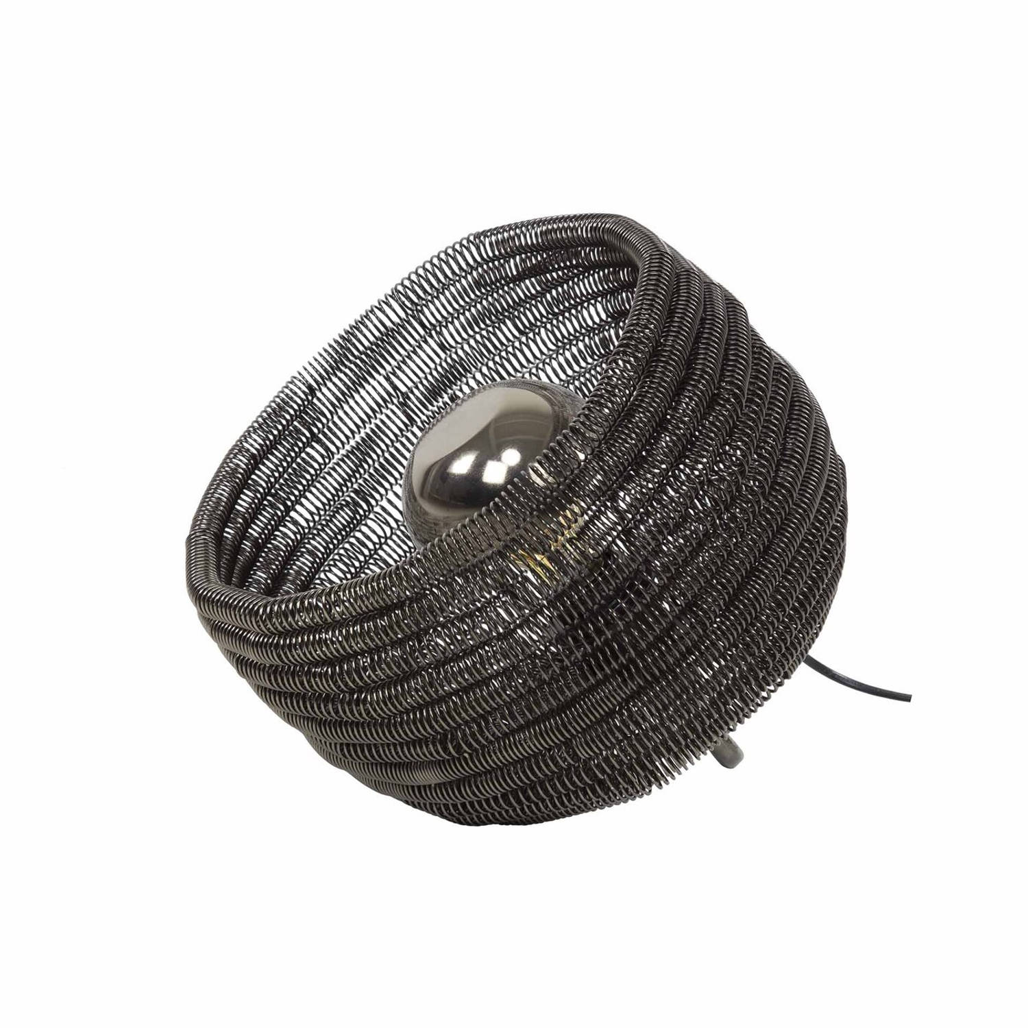 Giga Meubel - Tafellamp - Zwart Nikkel - 30cm - Coil XL