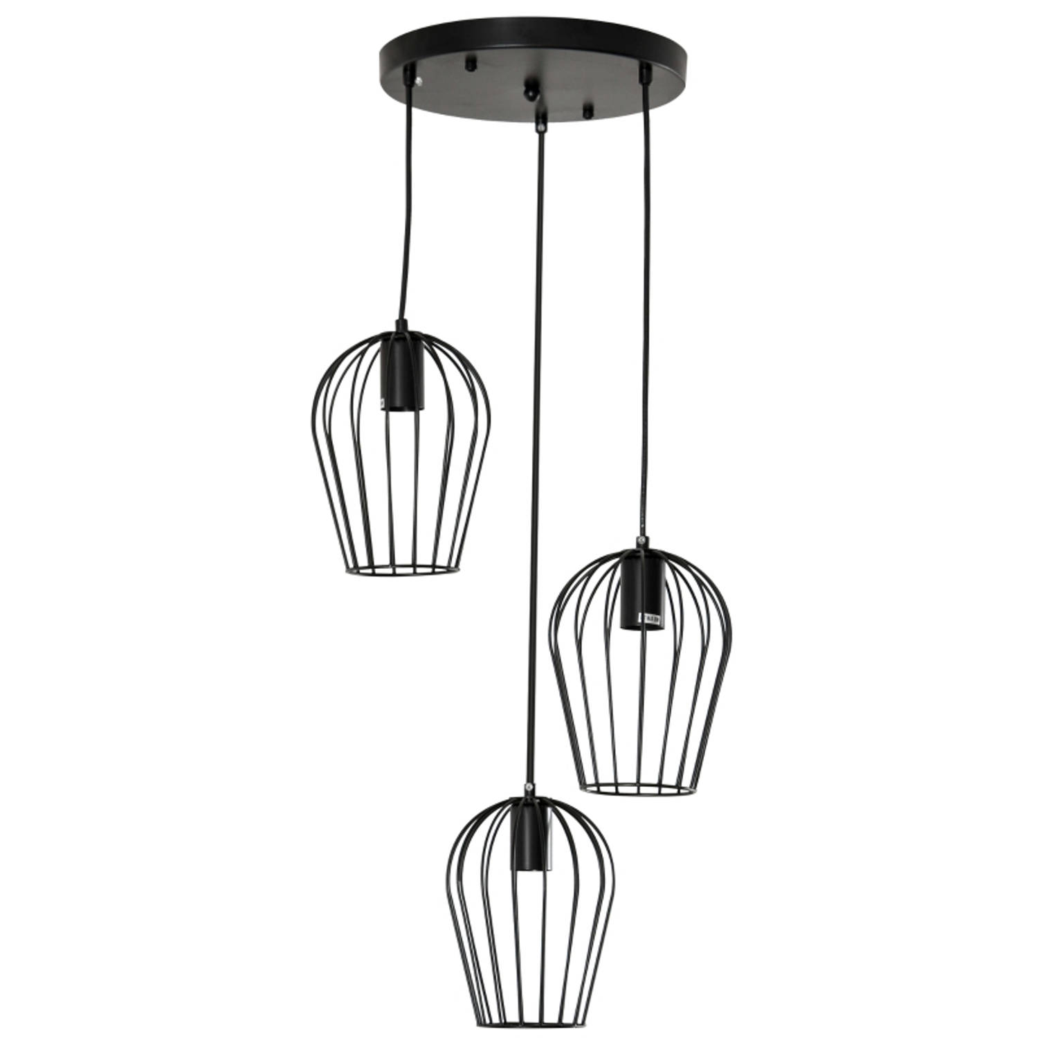 Hanglamp - Lampen - Verlichting plafondlampen - Metaal - Zwart - Ø38 x 133H cm