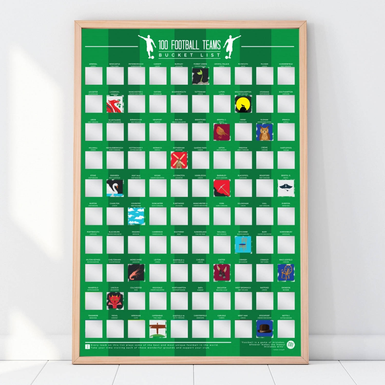 Gift Republic Scratch Poster - 100 Football Teams