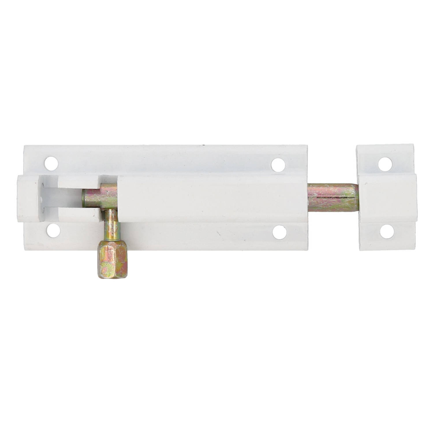 AMIG schuifslot/plaatgrendel - aluminium - 8 cm - wit - deur - schutting - raam