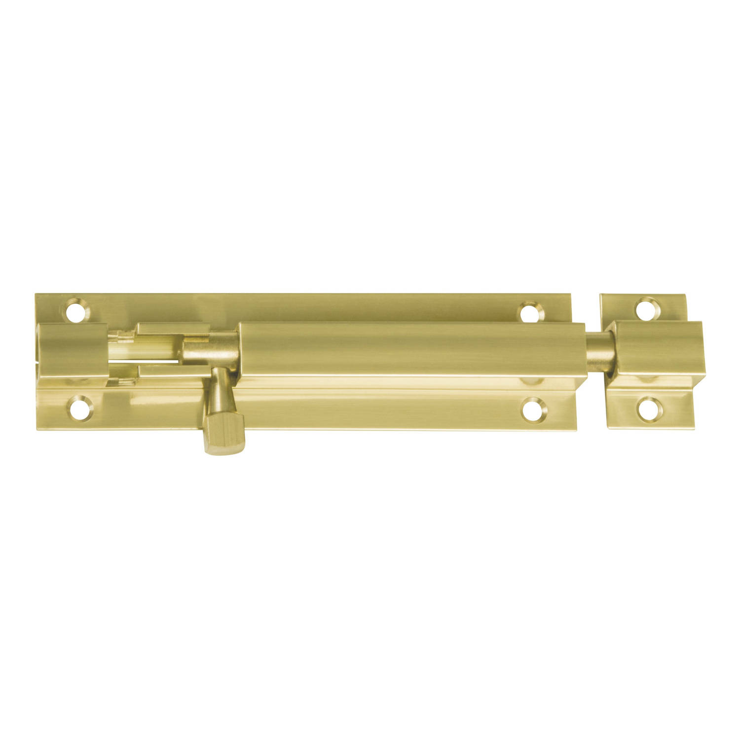 AMIG schuifslot/plaatgrendel - messing - 4 x 2.55 cm - koper/goudkleur - gepolijst - deur - poort