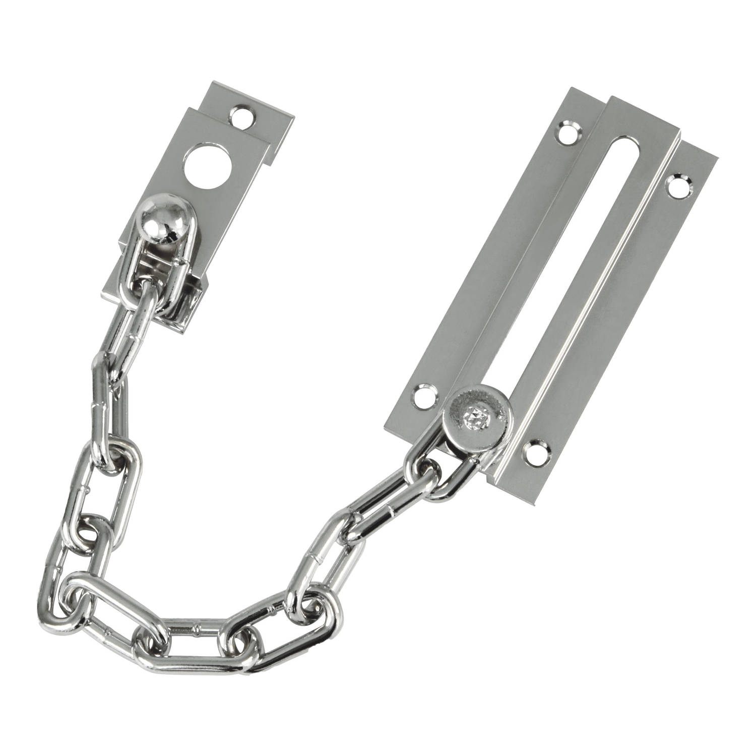AMIG deurketting - messing - zilver - 18 cm - incl schroeven - inbraakbeveiliging