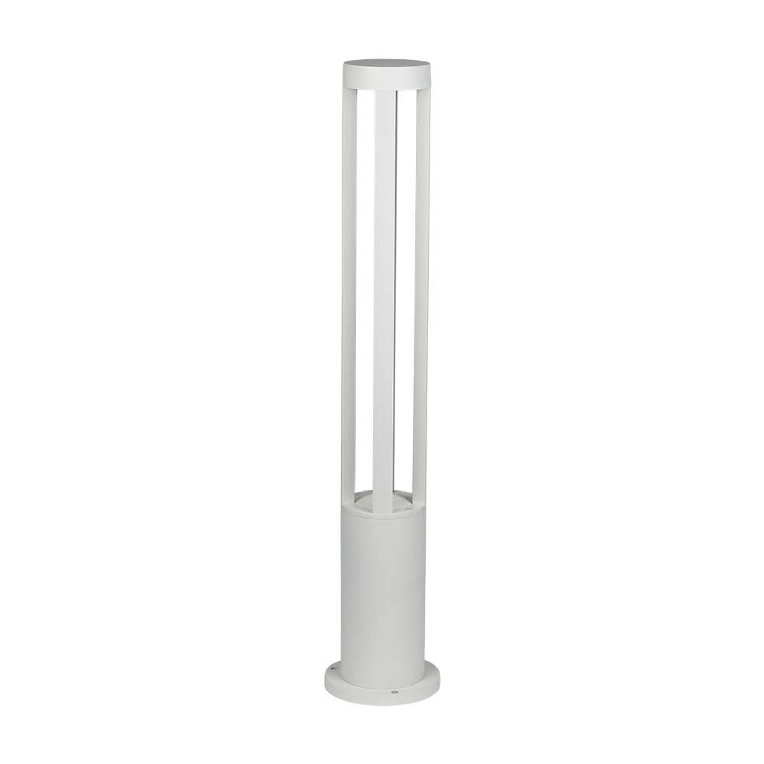 LED Bollard Garden Light - 10W - Warm White 3000K - Chip On Board - White - Cylindrical - Aluminium - 148x108x800mm - IP65 - 20000 H. Long Life - 80CM Light