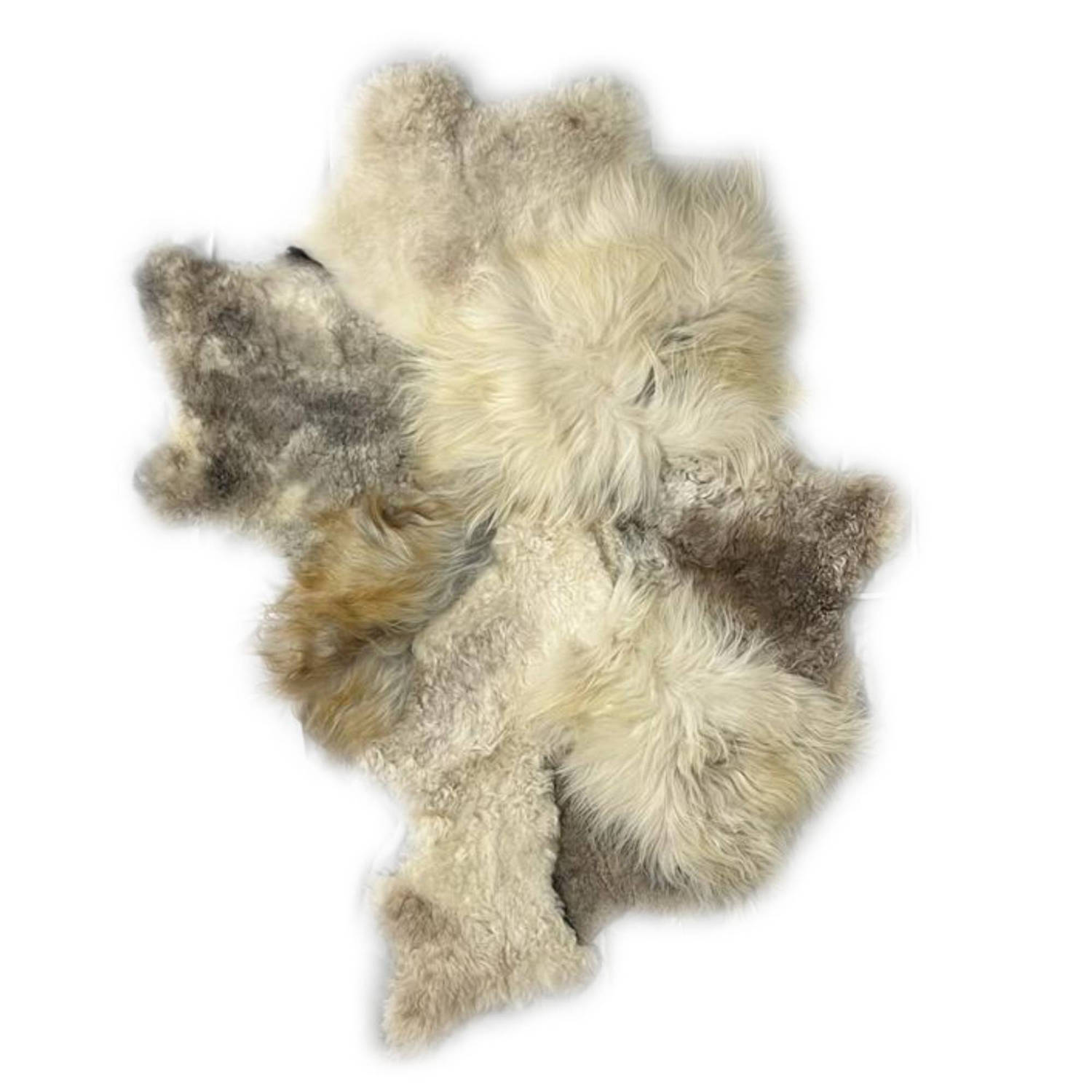 PTMD Furry Mix white shaped sheepskin plaid