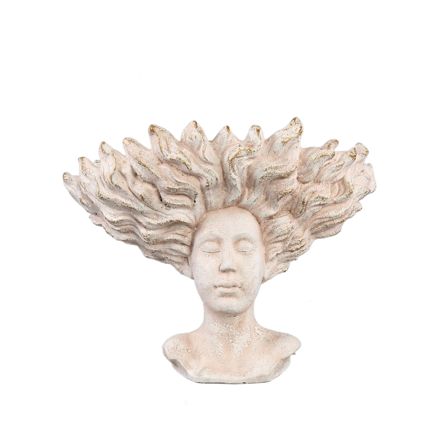 PTMD Kimbere Cream cement face shaped statue hair S