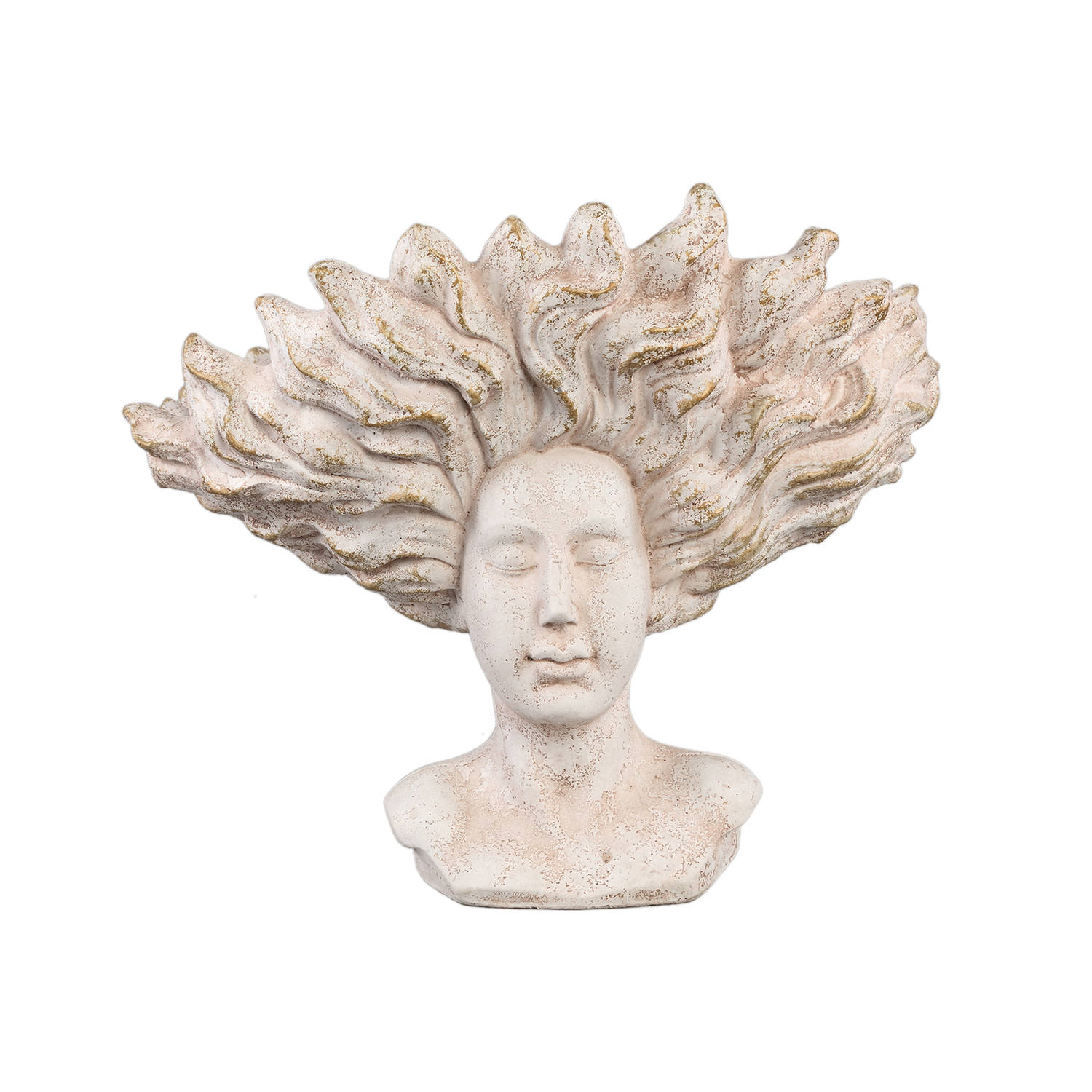 PTMD Kimbere Cream cement face shaped statue hair L