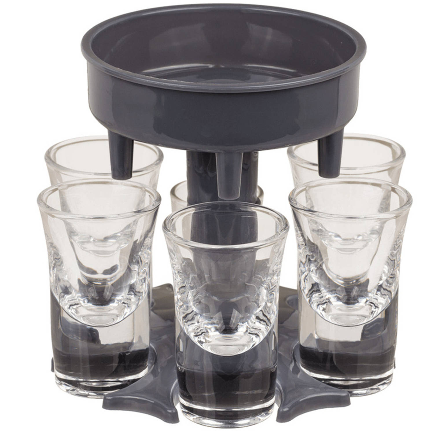 Shotglas drank dispenser inclusief 6 shotglaasjes 12 x 13 cm - Drankspellen