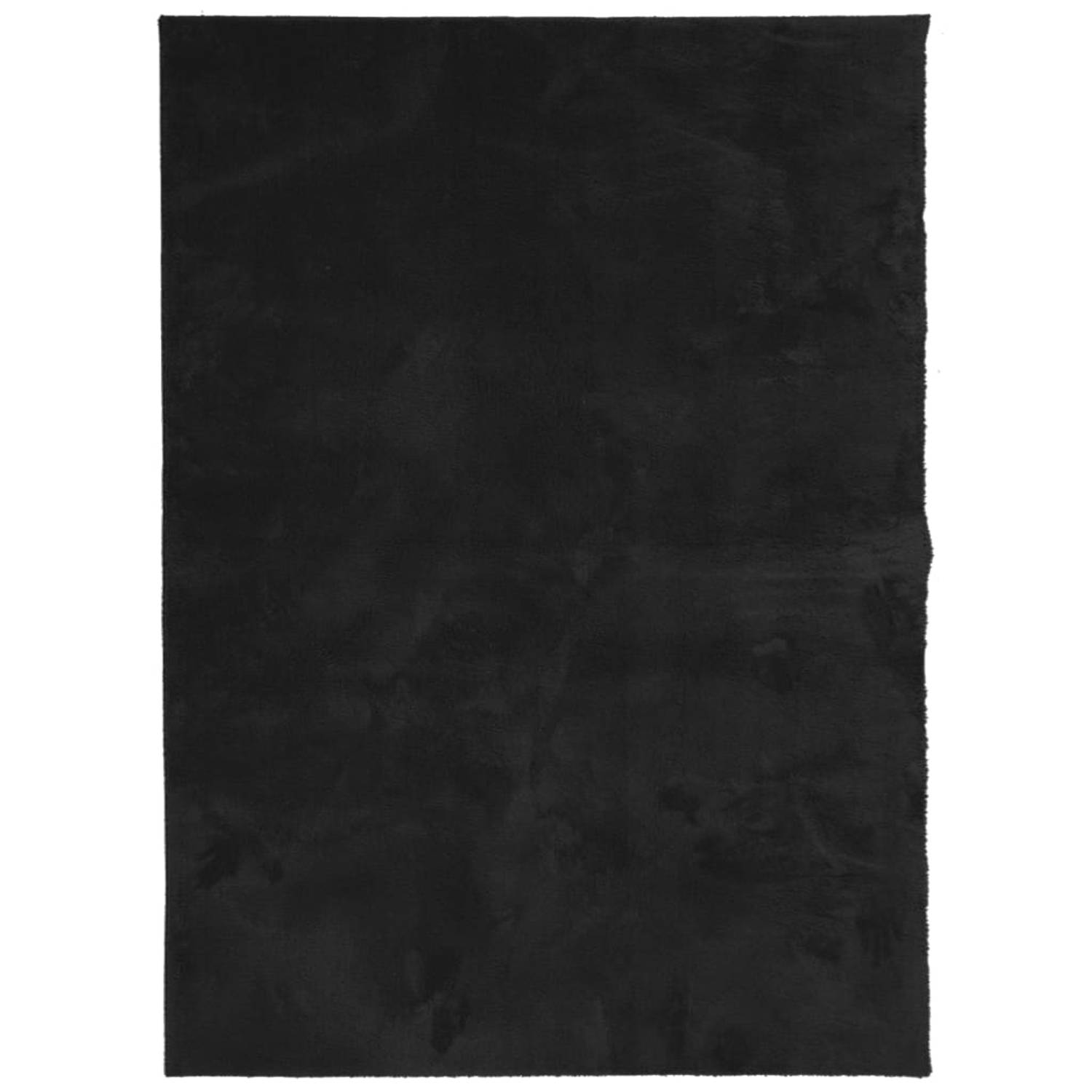 vidaXL Vloerkleed laagpolig zacht en wasbaar 160x230 cm zwart