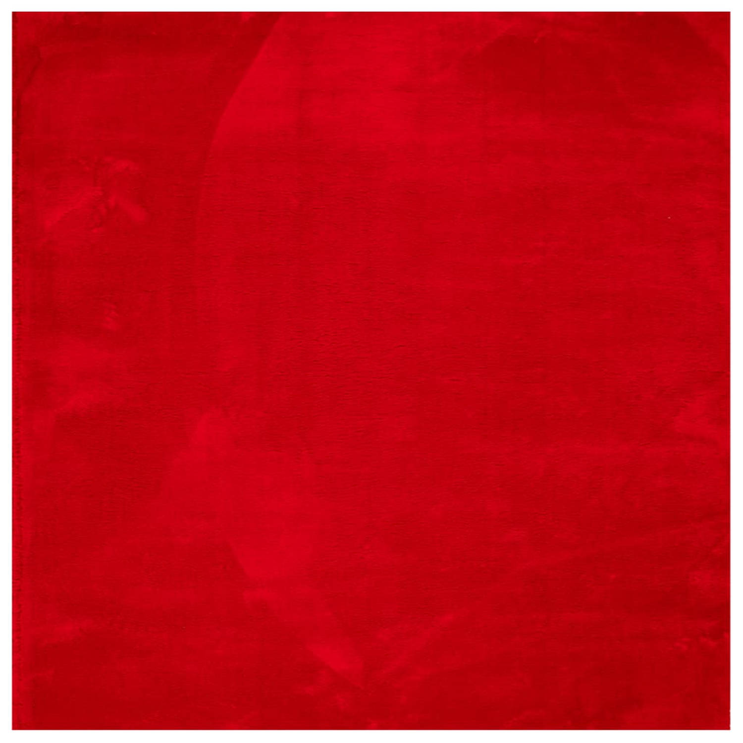 vidaXL Vloerkleed laagpolig zacht en wasbaar 160x160 cm rood