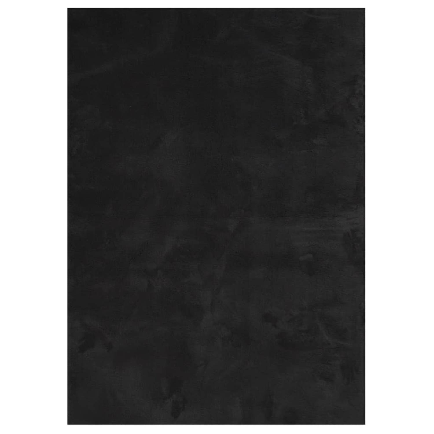 vidaXL Vloerkleed laagpolig zacht en wasbaar 120x170 cm zwart