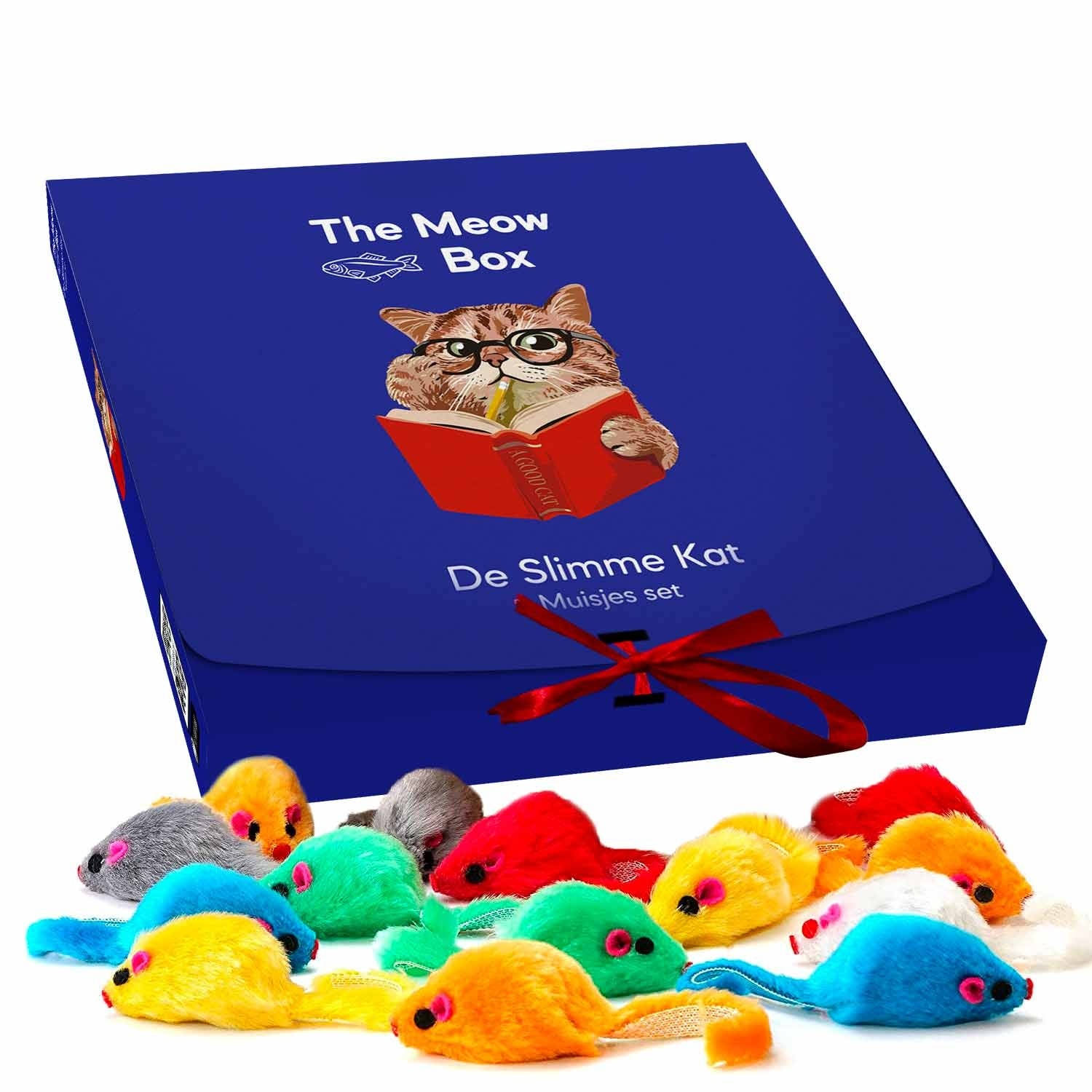 Allerion Kattenspeelgoed Muizen Set – Katten Speeltjes Intelligentie – 36-delig – Zachte Felgekleurde Muisjes – In Cadeauverpakking