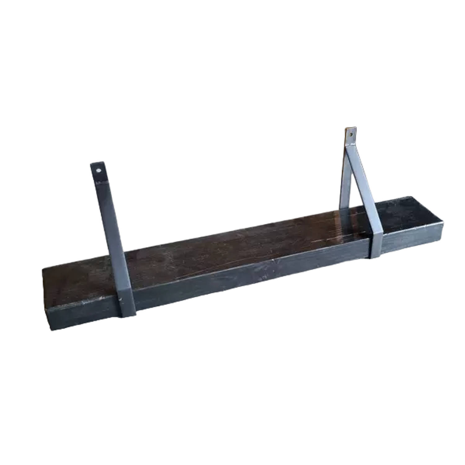 Anli-Style Robuuste wandplank Zwart + metalen houders
