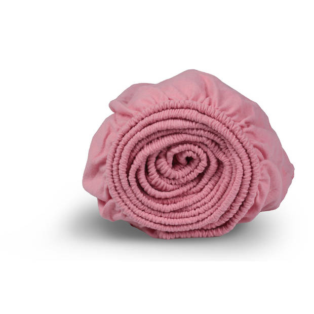 Hoeslaken flanel - 100% katoen - 180x200 - roze