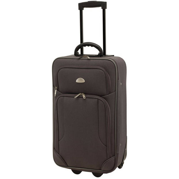 Concorde Cabine handbagage reis trolley koffer - skate wielen - 55 x 35 x 20 cm - donkergrijs - Handbagage koffers