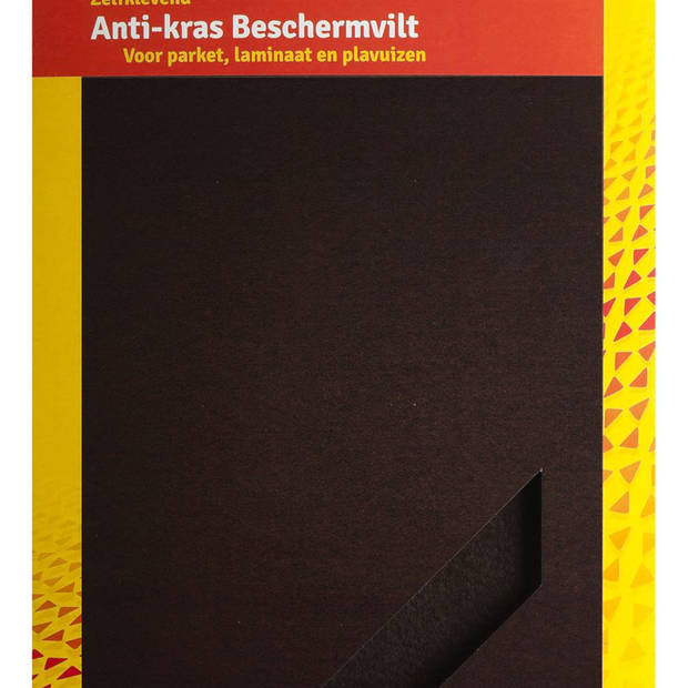 Deltafix Anti-krasvilt - 1x A4 knipvel - zwart - 210 x 297 mm - rechthoek - zelfklevend - Meubelviltjes