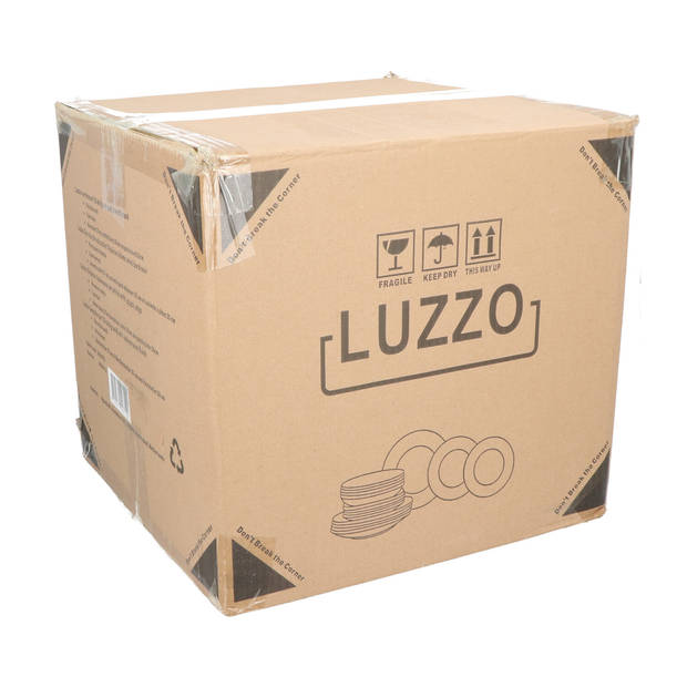 Luzzo® Classic Serviesset 6-persoons - Porselein Wit met Gouden rand - 18 dlg