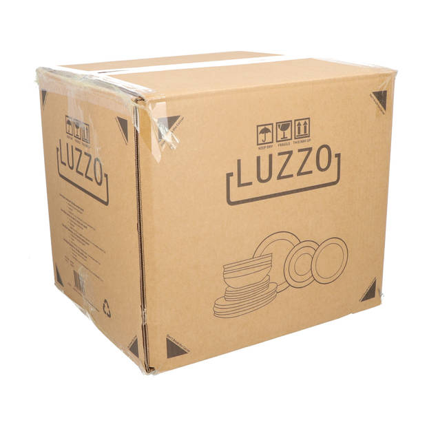 Luzzo® Serviesset 6-persoons - Wit Porselein met Zwarte rand - 18 delig