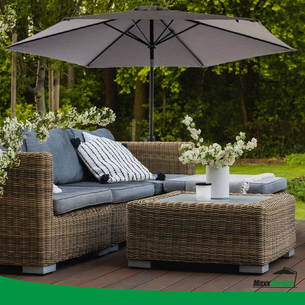 MaxxGarden Parasol - Tuin en Balkon - Opdraaisysteem - 300 cm (antraciet)