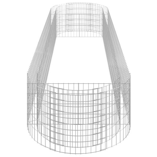 vidaXL Gabion plantenbak verhoogd 400x100x50 cm gegalvaniseerd ijzer