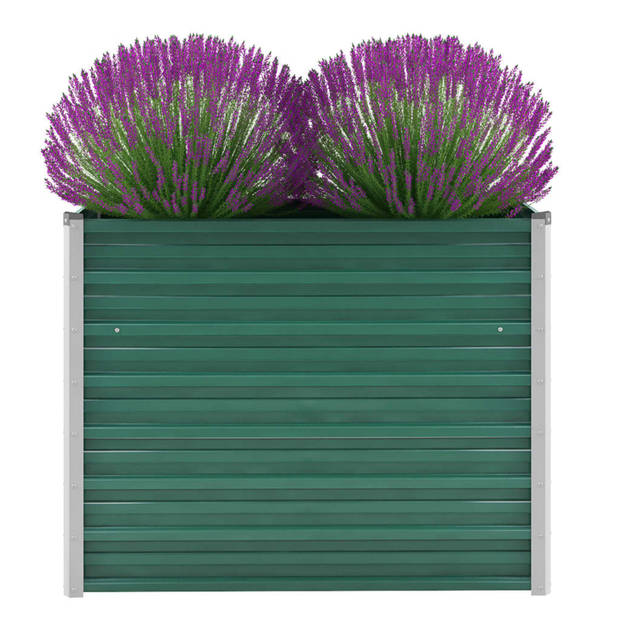 vidaXL Plantenbak verhoogd 100x40x77 cm gegalvaniseerd staal groen