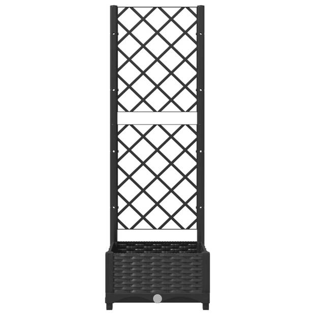 vidaXL Plantenbak met latwerk 40x40x121,5 cm polypropeen zwart