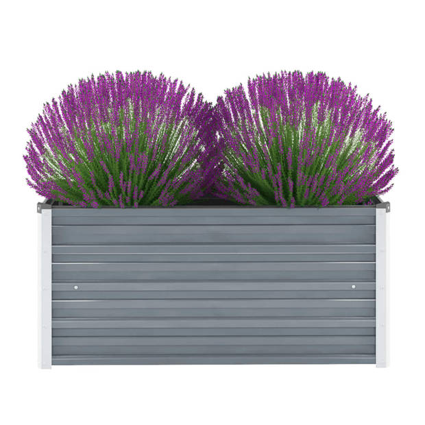 vidaXL Plantenbak verhoogd 100x40x45 cm gegalvaniseerd staal grijs