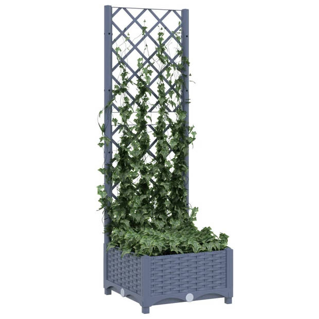 vidaXL Plantenbak met latwerk 40x40x121,5 cm polypropeen