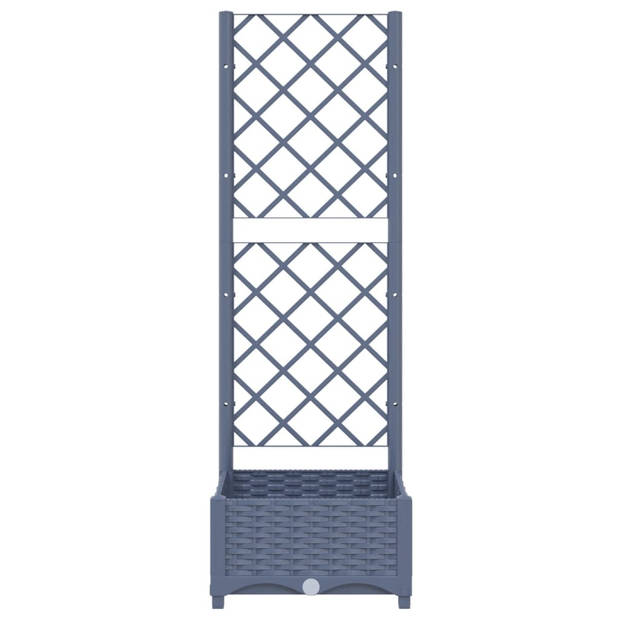 vidaXL Plantenbak met latwerk 40x40x121,5 cm polypropeen