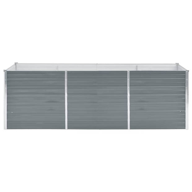 vidaXL Plantenbak verhoogd 240x80x77 cm gegalvaniseerd staal grijs