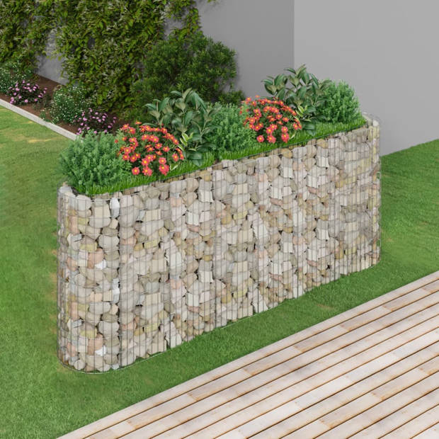 vidaXL Gabion plantenbak verhoogd 260x50x100 cm gegalvaniseerd ijzer