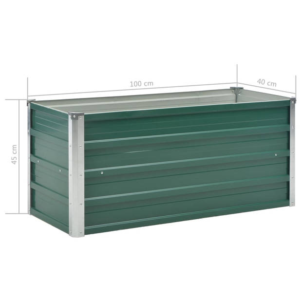 vidaXL Plantenbak verhoogd 100x40x45 cm gegalvaniseerd staal groen