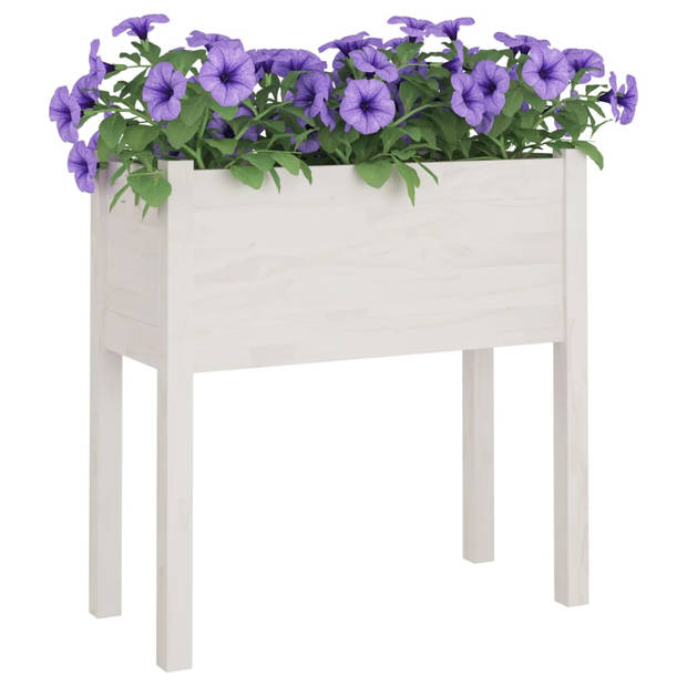 vidaXL Plantenbak 70x31x70 cm massief grenenhout wit