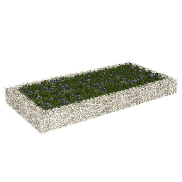 vidaXL Gabion plantenbak verhoogd 200x100x20 cm gegalvaniseerd staal