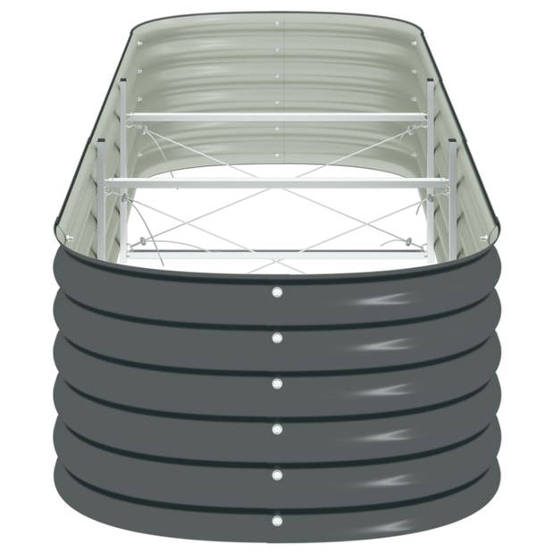 vidaXL Plantenbak verhoogd 320x80x44 cm gegalvaniseerd staal grijs