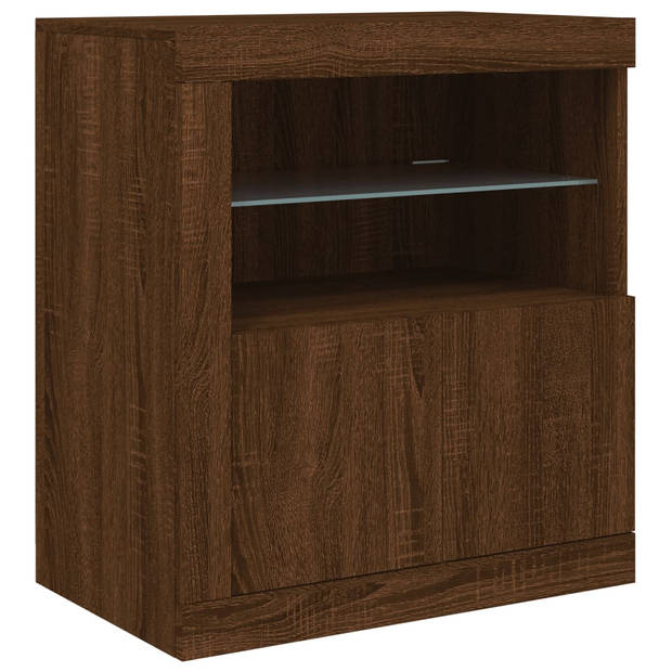 vidaXL Dressoir met LED-verlichting 162x37x67 cm bruin eikenkleur