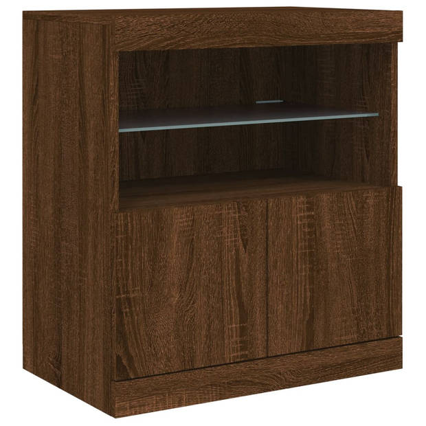 vidaXL Dressoir met LED-verlichting 142,5x37x67 cm bruin eikenkleur