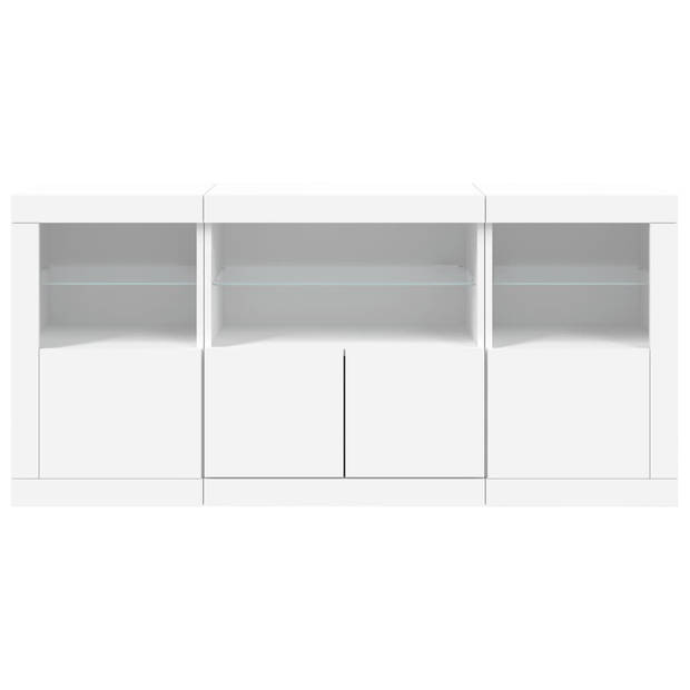 vidaXL Dressoir met LED-verlichting 142,5x37x67 cm wit