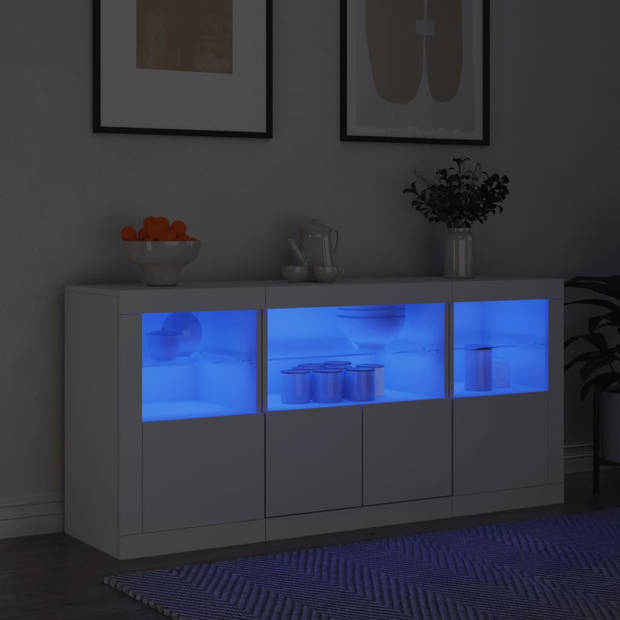 vidaXL Dressoir met LED-verlichting 142,5x37x67 cm wit