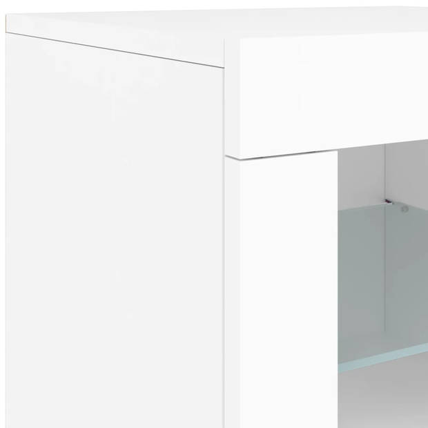 vidaXL Dressoir met LED-verlichting 162x37x67 cm wit