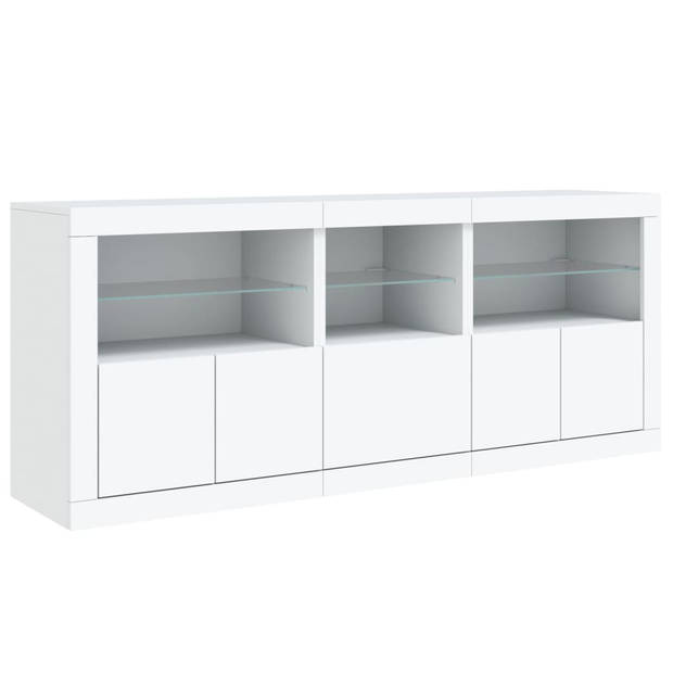 vidaXL Dressoir met LED-verlichting 162x37x67 cm wit