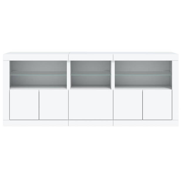 vidaXL Dressoir met LED-verlichting 162x37x67 cm wit